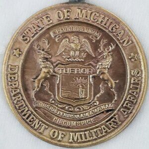 WORLD WAR II STATE OF MICHIGAN DEPARTMENT OF MILITARY AFFAIRS SERVICE MEDAL W/ R